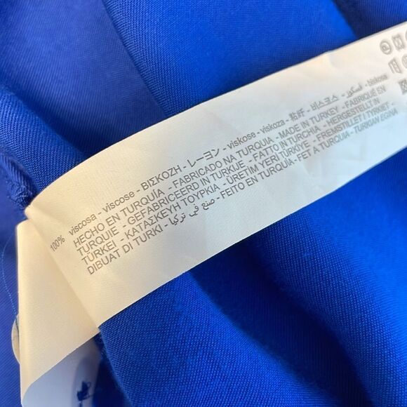 Zara Satin Effect Wrap Dress Mini Blue M - Picture 10 of 11